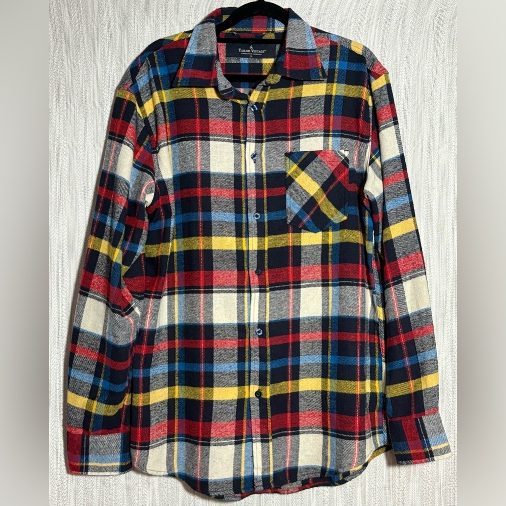 Tailor Vintage Multicolor Plaid Button Down Shirt